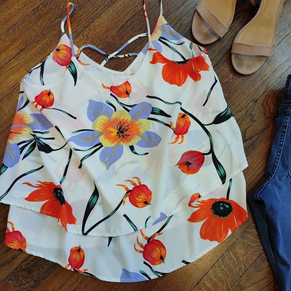 Flowy floral tank top